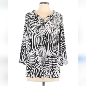 Investments Women Plus Size 1X Animal Print Top
